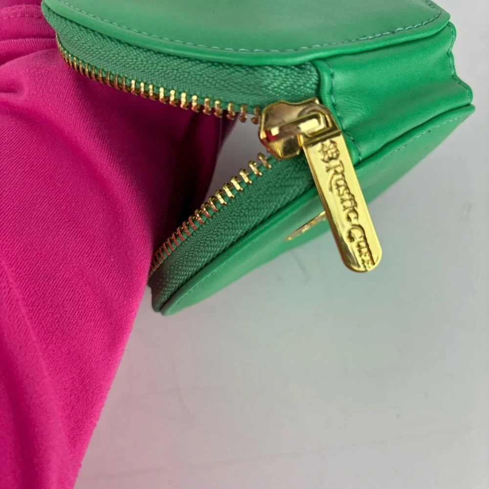 Rustic Cuff Girls stretch black bead bracelet & Erin Green Apple Wristlet